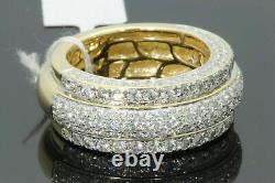3.00ct Hommes Coupe Ronde Moissanite Mariage Anneau Pinky Band 14k Or Jaune Plaqué