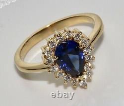 3.99ct Pear Cut Simulated Tanzanite Women's Ring 14k Rose Or Plaqué Argent