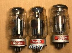 3 Tubes Vintage Genalex Gold Lion Kt-88 Bases En Métal Noir 6550 Tested