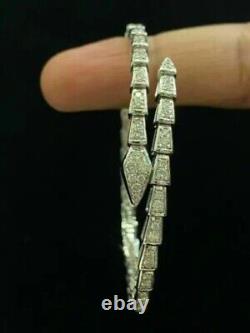 5.10ct Round Lab Créé Diamond Serpenti Viper Bracele 14k Plaqué Or Blanc