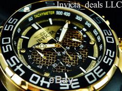 50mm Speedway Invicta Metal Chronographe Twisted 18k Plaqué Or Ss Montre