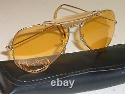 60 Ans 58mm B&l Ray Ban Gp All-weather Ambermatic Shooing Aviateurs Sunglasses