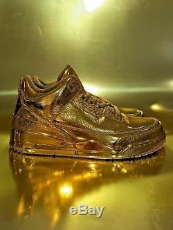 Air Jordan 1, 3,7-, Et 13 Rétro Personnalisé 24k Gold Extrêmement Rare Combo