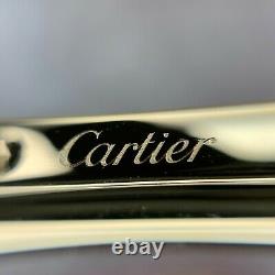 Authentic Santos De Cartier Stylo Bille 18k Or Plaqué Godron Avec Boîtier (nouveau)