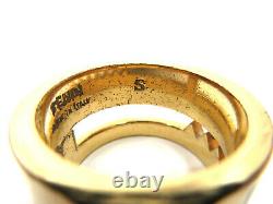Authentique Fendi Monster Ring Eu59 Us9.5 Jp19 Gold Plated Box 94094 B
