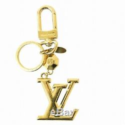 Authentique Louis Vuitton Charm Porte-clés Porte Porte Cles LV Facet Plaqué Or