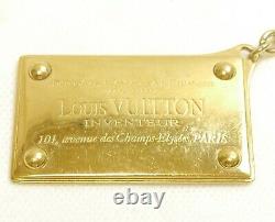 Authentique Plaque Louis Vuitton Porte-clés Gold Metallic #5939