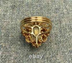 Bague de fiançailles vintage en or jaune plaqué 14K avec opale de feu naturelle de 2,00 Ct taillée en ovale