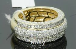 Bague de mariage et de fiançailles en diamant simulé rond de 2 carats, plaquée or jaune 14 carats