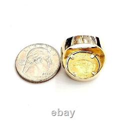 Bague de mariage pour homme American Eagle 20 MM en pièce de monnaie unie, plaqué or jaune 14 carats