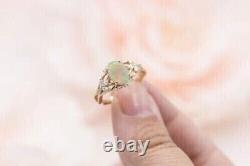 Bague solitaire pour femme en opale de feu naturelle taille ovale de 2,20 carats plaquée or jaune 14 carats