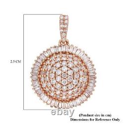 Bijoux Pour Femmes 925 Argent Rose Or Plaqué Rose Diamant Pendentif De Cocktail Ct 1