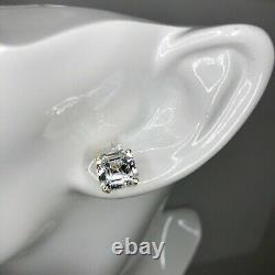 Boucles d'oreilles clou en diamant 15MM, coupe Asscher, créées en laboratoire, plaqué or blanc 14 carats