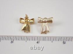 Boucles d'oreilles nœud papillon vintage plaqué or jaune 14 carats