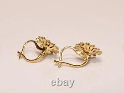 Boucles d'oreilles pendantes en argent 925 avec diamant simulé rond de 1,30 carats plaqué or jaune 14 carats