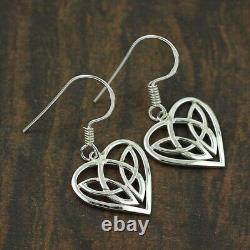 Boucles d'oreilles pendantes en forme de coeur simulé LOVE HEART pour femmes, plaqué or blanc 14 carats