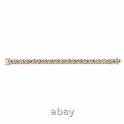 Bracelet Curb-link Diamond Accent Pour Homme 18k Plaqué Or 8,5
