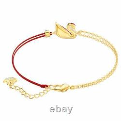 Bracelet Swarovski Cristal Iconique Swan, Rouge, Plaqué Or 5465403