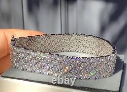 Bracelet de chaîne de tennis audacieuse en diamant créé en laboratoire de 8,50 carats plaqué or blanc 14 carats