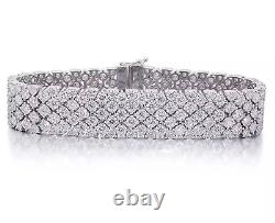 Bracelet de chaîne de tennis audacieuse en diamant créé en laboratoire de 8,50 carats plaqué or blanc 14 carats