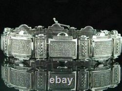 Bracelet de chaîne de tennis en plaqué or blanc 14 carats avec diamant simulé de 12,00 ct pour hommes.