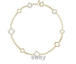 Bracelet de chaîne pour femmes en diamant simulé de coupe ronde 4,00 Ct plaqué or jaune 14K