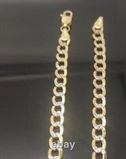Bracelet de cheville pour femme en plaqué or jaune 14K avec maillons cubains