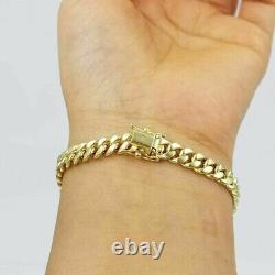 Bracelet de maillon cubain de 6 mm en plaqué or jaune 14k pour homme/femme de 7,5 pouces
