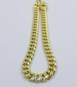 Bracelet de maillon cubain de 6 mm en plaqué or jaune 14k pour homme/femme de 7,5 pouces