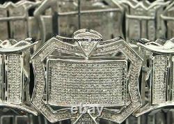 Bracelet de tennis en argent plaqué or blanc 925 avec diamants de Moissanite ronds de 12 carats pour hommes