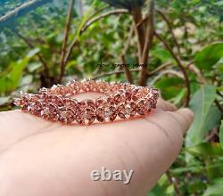 Bracelet de tennis en diamant chocolat simulé marquise plaqué or rose 14K 7,5 pouces