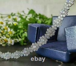 Bracelet de tennis en diamant simulé de coupe ronde de 10,00 carats VVS1/D plaqué or blanc 14 carats