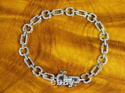 Bracelet de tennis en simili diamant de coupe ronde de 6,67 Ct plaqué or blanc 14 carats