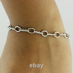 Bracelet de tennis joli avec diamants simulés taille ronde de 5 carats, plaqué or blanc 14 carats