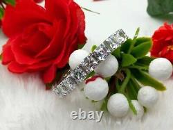 Bracelet de tennis pour femme en diamant de laboratoire taillé en Asscher de 20CT plaqué or blanc
