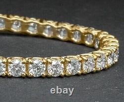 Bracelet de tennis pour femmes en diamant lab-grown taille ronde de 5 carats plaqué or jaune 14K