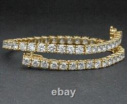 Bracelet de tennis pour femmes en diamant lab-grown taille ronde de 5 carats plaqué or jaune 14K