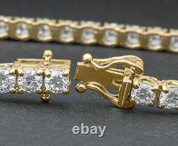 Bracelet de tennis pour femmes en diamant lab-grown taille ronde de 5 carats plaqué or jaune 14K