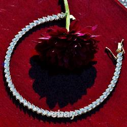 Bracelet de tennis pour femmes en diamant synthétique marquise de 5 carats, plaqué or jaune 14 carats