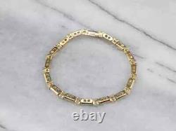 Bracelet de tennis pour femmes en or jaune plaqué 14 carats et diamants ronds de 4 carats créés en laboratoire