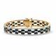 Bracelet En Plaqué Or Jaune Avec Saphir Ovale De 12 Carats Et Zircon Cubique Brillant