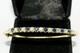 Bracelet Jonc En Or Jaune Plaqué 14 Carats Avec Saphirs Bleus Simulés Et Diamants De 5 Carats