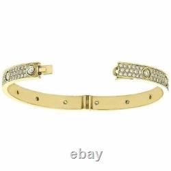 Bracelet jonc pour femmes en diamant simulé taille ronde de 6,91 carats plaqué or jaune 14K