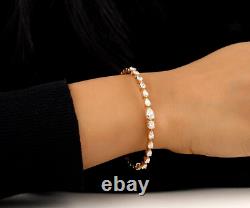 Bracelet jonc pour femmes en moissanite naturelle en forme de poire plaqué or jaune 14 carats de 5,7 carats