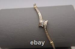 Bracelet pour femme en diamant créé en laboratoire, coupe baguette 2CT, plaqué or jaune 14K