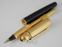Cartier Pacha Black Lacquer Et Gold Plated Rollerball Pen Livraison Gratuite