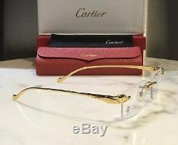 Cartier Smooth Buffs Gold Wood Vintage Lunettes De Soleil Lunettes De Soleil Cadres