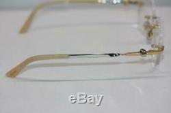Cartier Trinity 18k Plaqué Or 2 Tons Noeud D'amour Rimless Lunettes 52-18-135