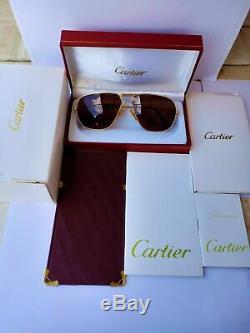 Cartier Vendome Or Lunettes De Soleil Rare 1983s Plaqué Louis Réservoir Platinum Fullset
