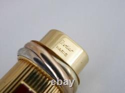 Cartier Vendome Or Ovale Clip Rouge Plaqué Stylo À Bille Avec Boîte Livraison Gratuite